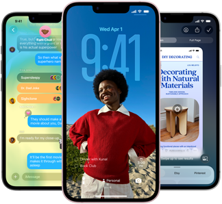 Τρει? συσκευ?? iPhone 17e, δε?χνουν το app Μην?ματα με τη σχεδ?αση Liquid Glass, δυναμικ? οθ?νη κλειδ?ματο? και την οπτικ? νοημοσ?νη να χρησιμοποιο?νται