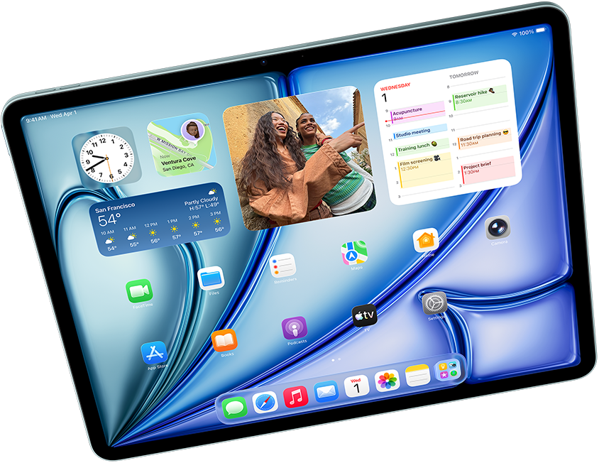 Pejza?ni prikaz iPada Air demonstrira Apple Intelligence uz Image Playground, Keynote, Apple Pencil Pro