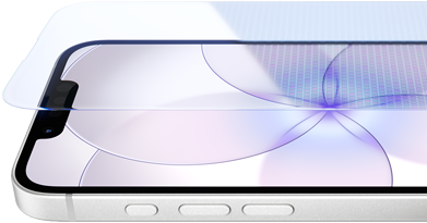 ?iPhone 17e“, priekin? dalis su ?Ceramic Shield 2“, ?onin? dalis, baltos spalvos, mygtukai: veiksmo, garsumo