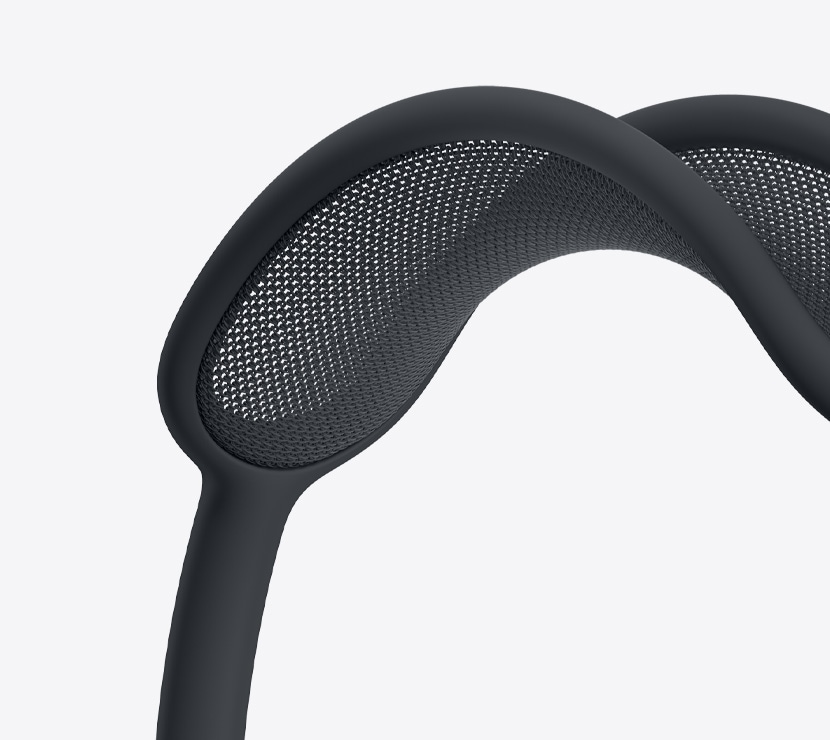 Ακουστικ? AirPods Max 2, χρ?μα μα?ρο του μεσονυκτ?ου, λεπτομ?ρεια πλ?γματο? καλ?μματο?