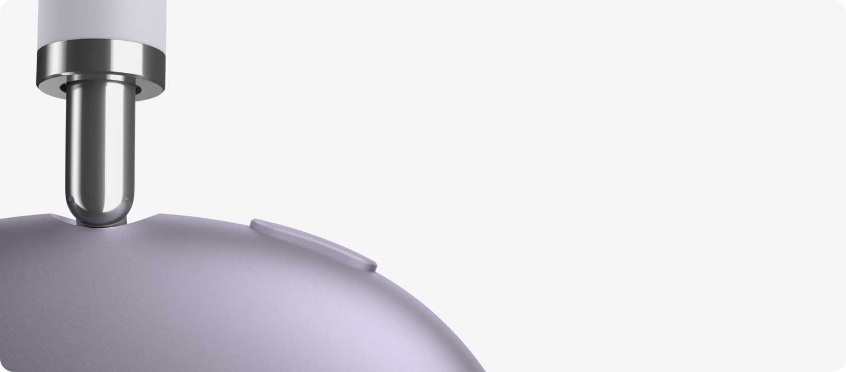 Ακουστικ? AirPods Max 2, πλα?ν? εξωτερικ? ?ψη, λεπτομ?ρεια τηλεσκοπικο? βραχ?ονα, μαξιλαρ?κι αυτιο?, κουμπ? ελ?γχου θορ?βου