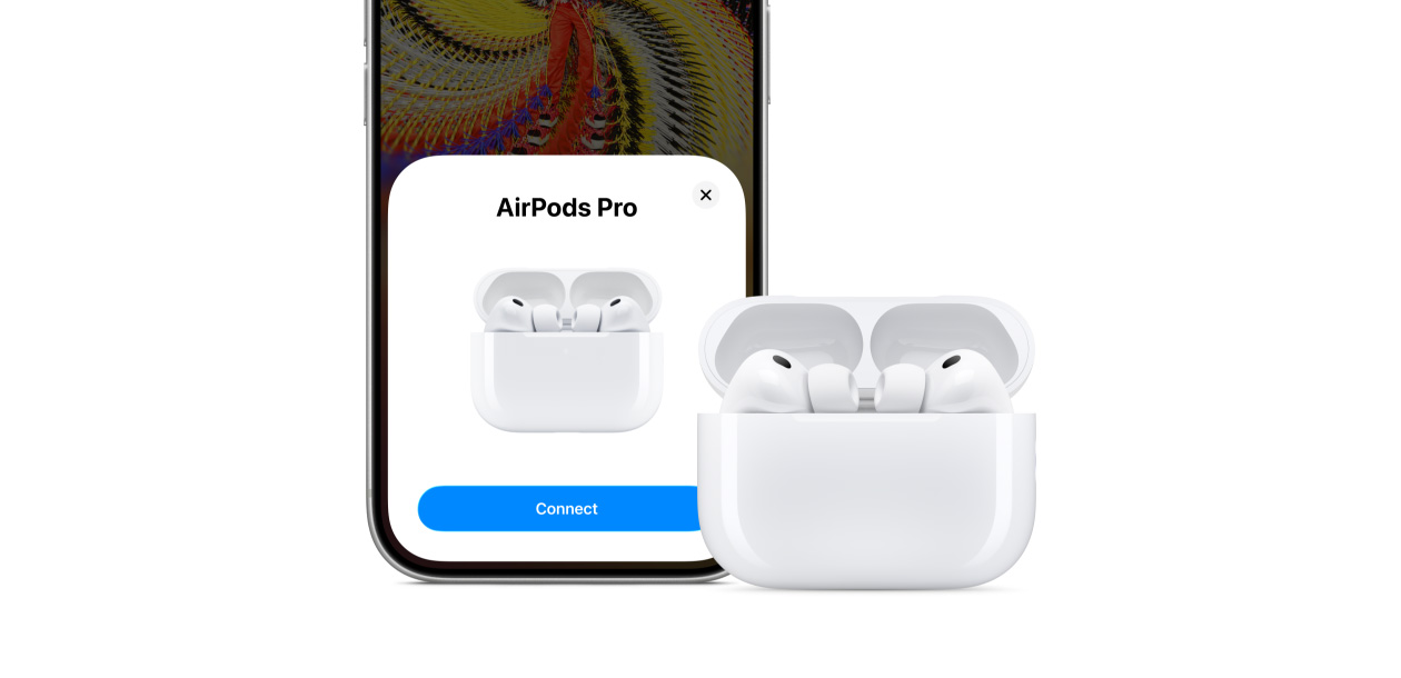 iPhone 17 Pro 螢?zāi)伙@示連接功能，旁邊是 AirPods Pro 3 和 MagSafe 充電盒 (USB-C)