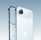 iPhone Air, χρ?μα Γαλ?ζιο, π?σω γωνιακ? ?ψη, σ?στημα κ?μερα? Fusion σε πλατ? στο π?νω μ?ρο?, κουμπ? Ελ?γχου Κ?μερα?, μπροστιν? εξωτερικ? ?ψη, σχεδ?αση με οθ?νη απ? ?κρη σε ?κρη, κουμπι? Εν?ργεια? και ?νταση? ?χου