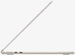 A MacBook Air csillagfényszín? modellje kinyitva, oldalnézetb?l