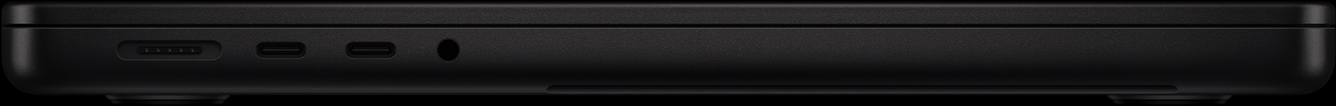 Bal oldal: MagSafe, két Thunderbolt port és fejhallgató-csatlakozó